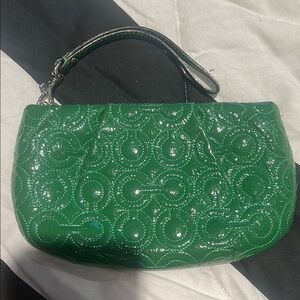 Green Designer Coach Women's wristlet